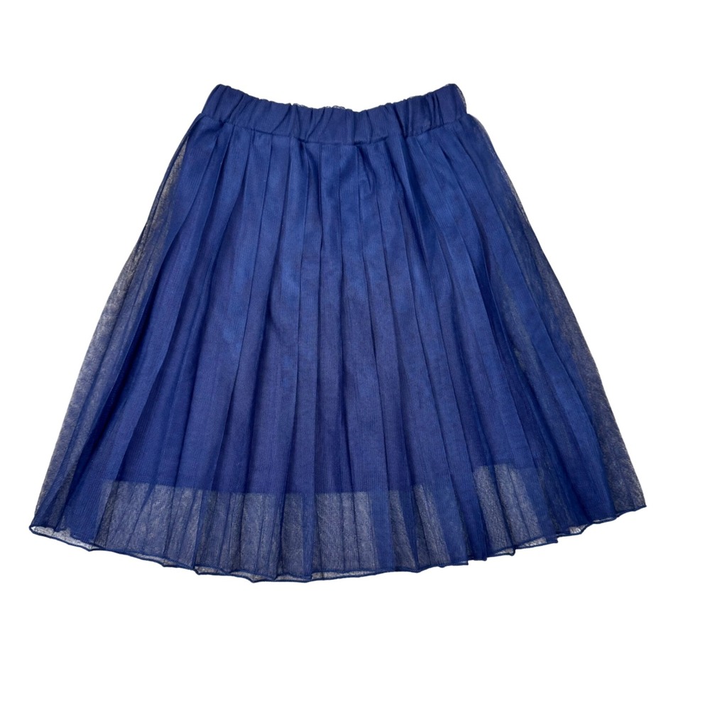 Zara Kids Navy Blue Tulled Pleated Girls Skirt Size 4-5 Years 4 5 School Uniform
